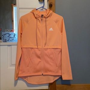 Pink adidas jacket zip up